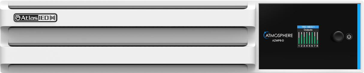 AtlasIED AZMP8-D 8-Zone Powered DSP Processor – 1200W Amplification & Dante Networking