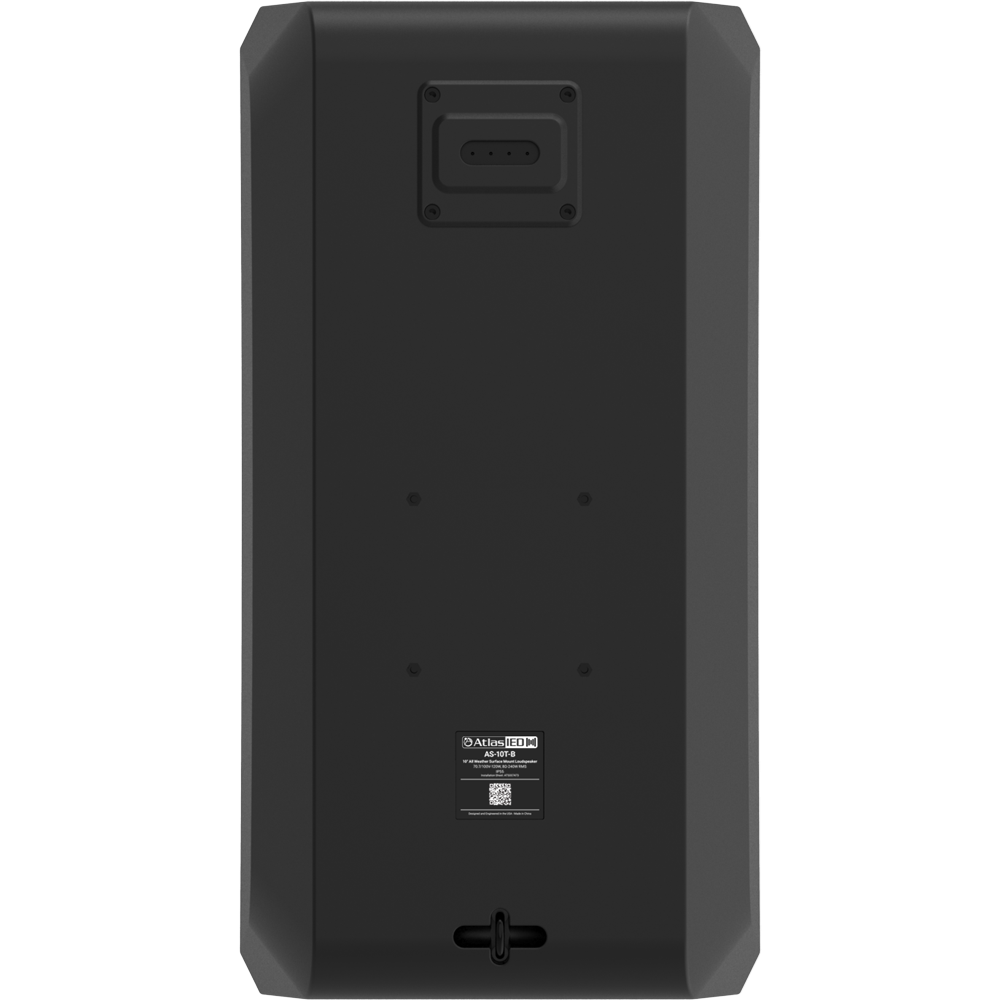 AtlasIED AS-10T-B – 10" AS Series Surface Mount Speaker, Black (70V/100V/8Ω, IP55 Rated)