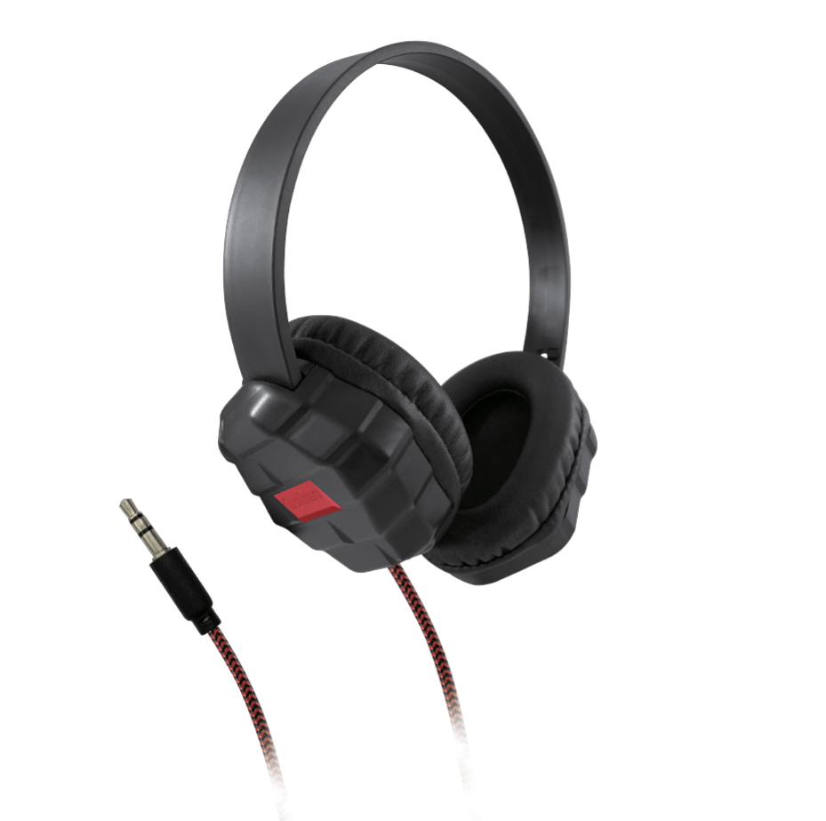 Shintaro SH-126 wired over-ear headphones with 3.5mm connector and red accent.
