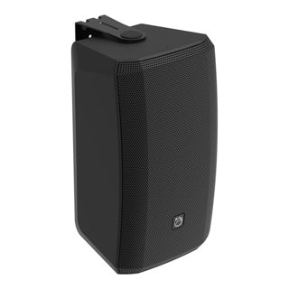 AtlasIED AS-8T-B black surface-mount speaker, angled view.