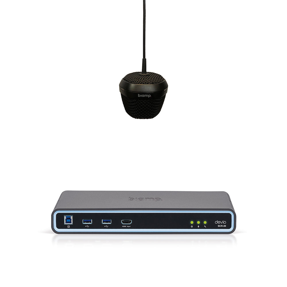 Biamp Devio SCR-20C Conferencing Hub + Ceiling Mic - White Unified Communications – Image 2