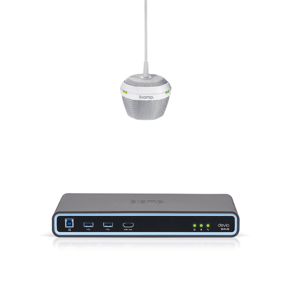 Biamp Devio SCR-20C Conferencing Hub + Ceiling Mic - White Unified Communications