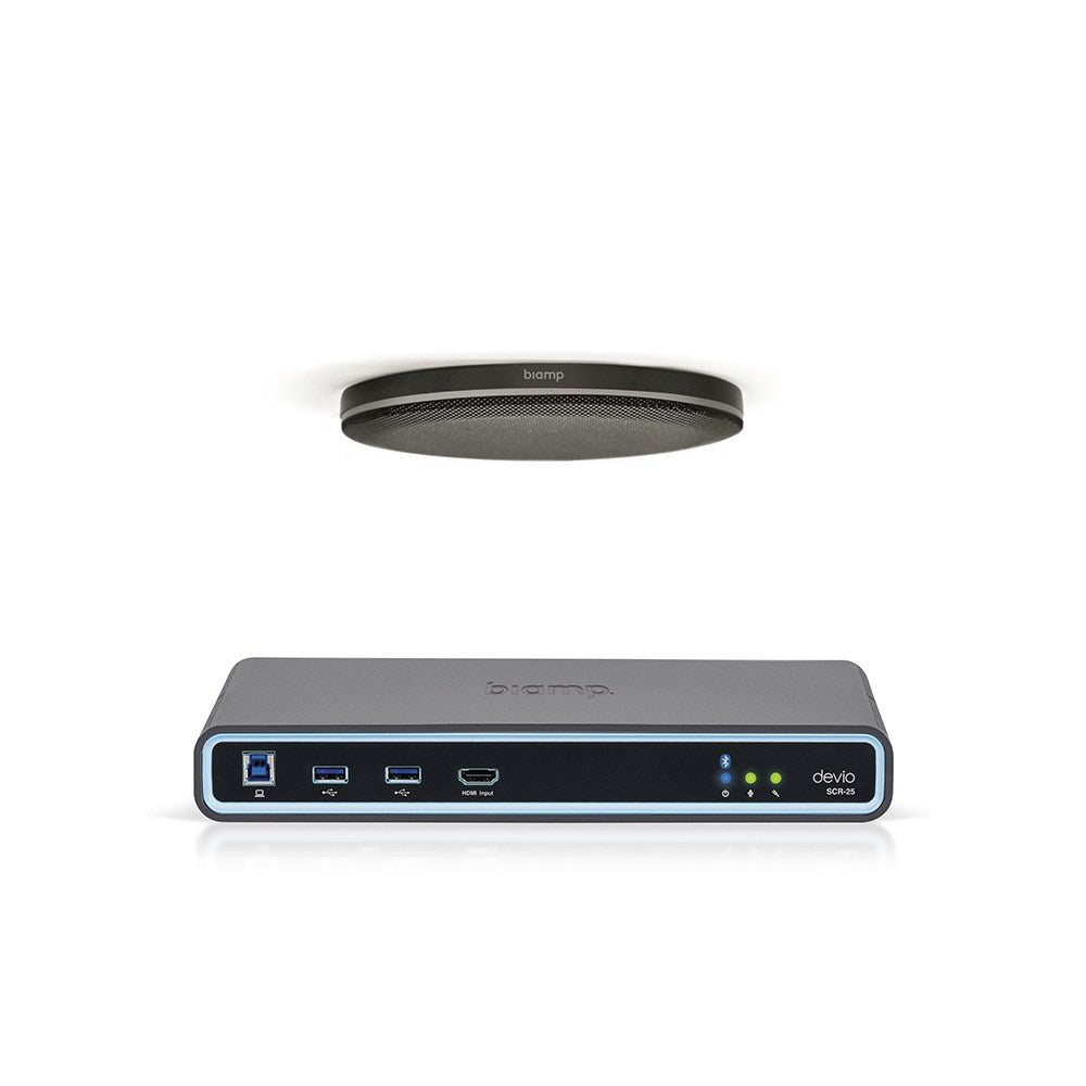 Biamp Devio SCR-25CX Conferencing Hub + Parlé Ceiling Mic - Black Unified Communications