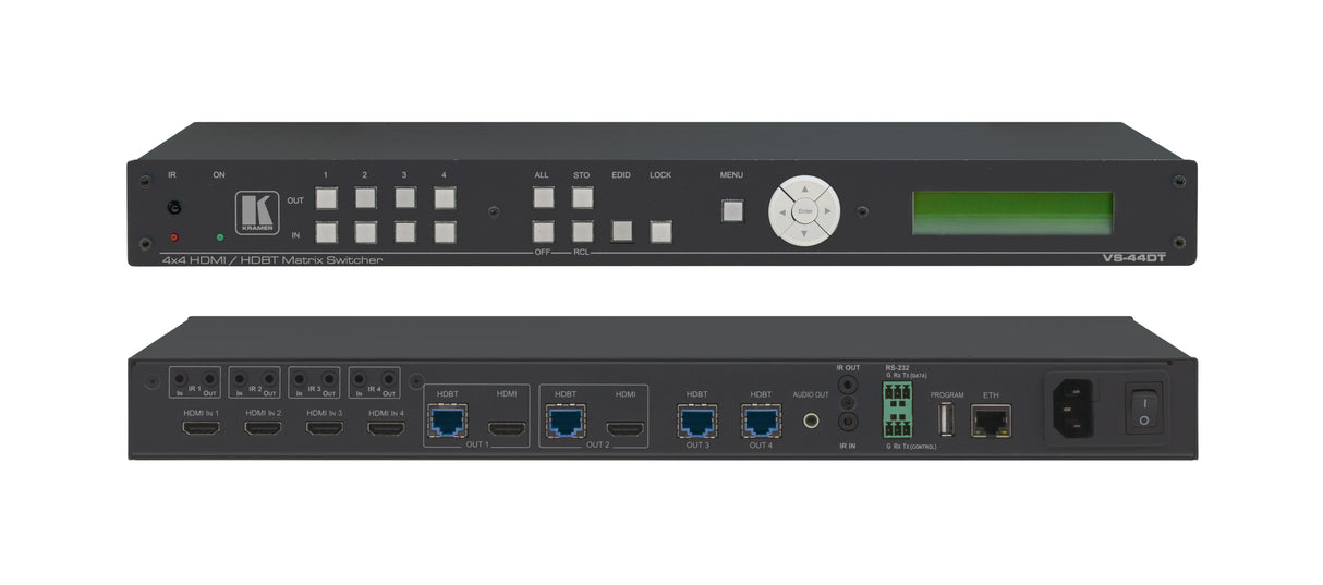 Kramer 4x4 4K60 4:2:0 HDMI/HDBaseT Extended–Reach PoE Matrix Switcher Switching and Distribution