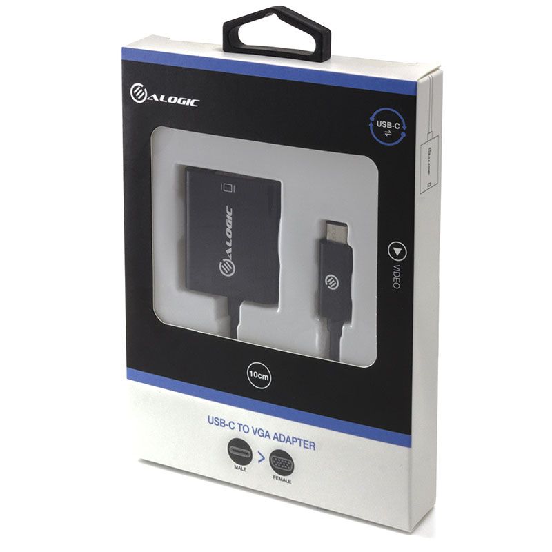 Alogic ALOGIC 10cm USB-C to VGA Adapter - Black Cables/Adapters – Image 2