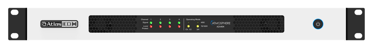 AtlasIED AZA404 Four-Channel Amplifier – 100W per Channel with DSP & Dante Option