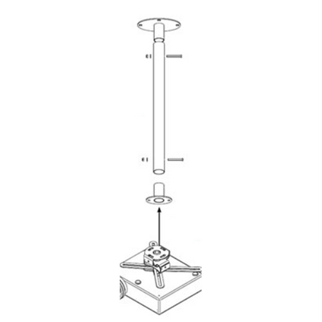 Grandview Extension Pole for Direct to Ceiling Projector Mount - White Mounts and Stands