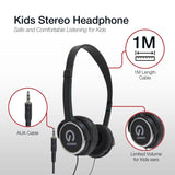 Shintaro Kids Stereo Headphones – Safe Volume Limit, Adjustable Headband, 1m Cable