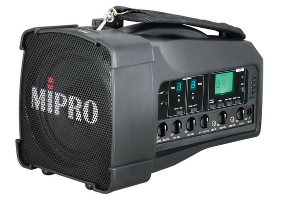 Mipro MA100D 50W Portable PA — Front Angle View