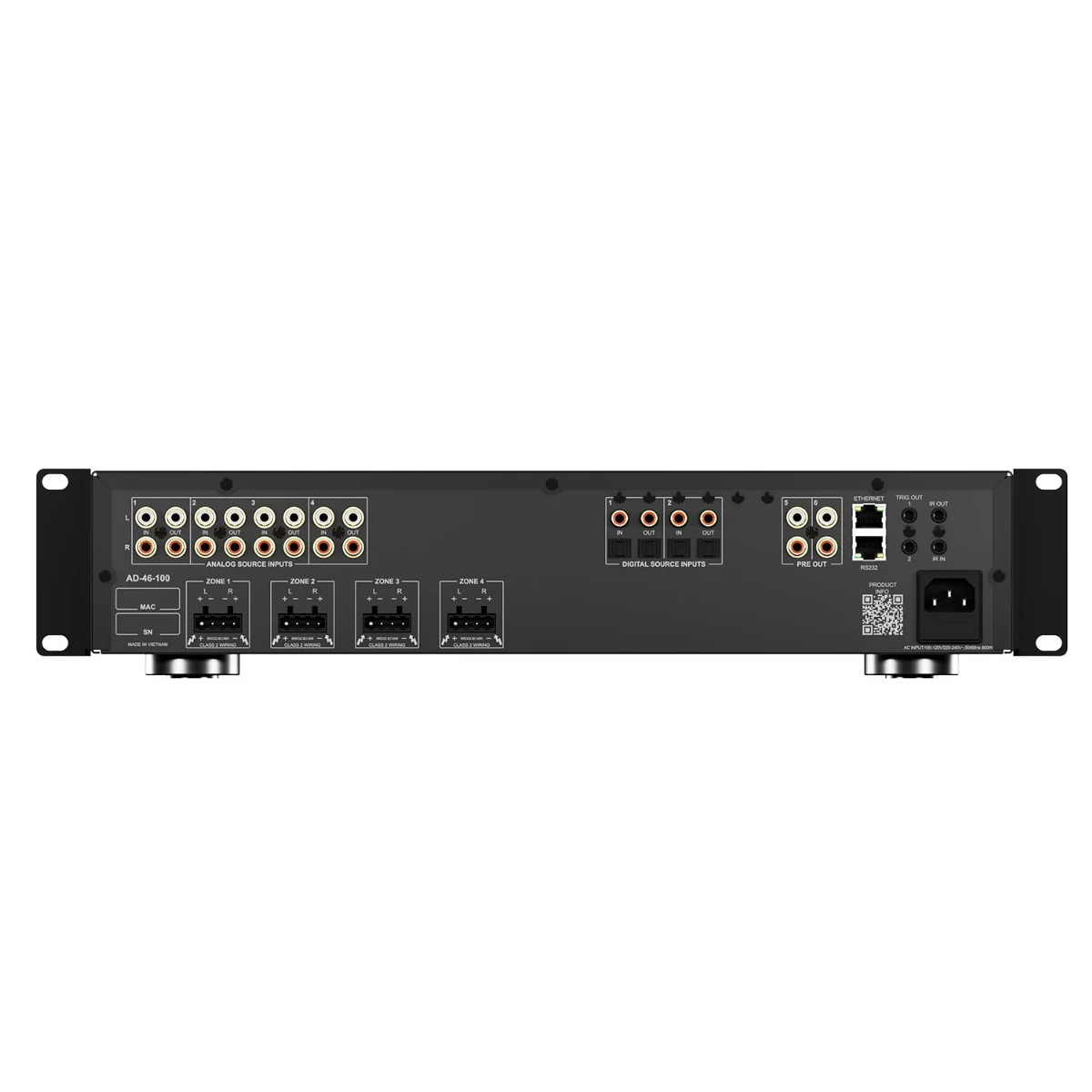 RTI AD46-100 4x6 DSP Audio Matrix Amplifier