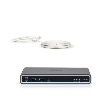 Biamp Devio SCR-20TX Conferencing Hub + Parlé Tabletop Mic - White Unified Communications