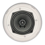inDESIGN EZ5-10MK2 ceiling speaker with white frame and black driver.