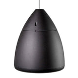 Front view of the black EZP-6020BK pendant ceiling speaker.