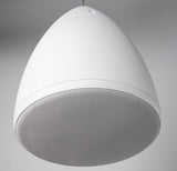 Angled view of the EZP-6020WH pendant ceiling speaker.