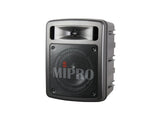 Mipro Mipro 60w Portable PA System with single UHF wireless mic receiver. Public Address – Front View