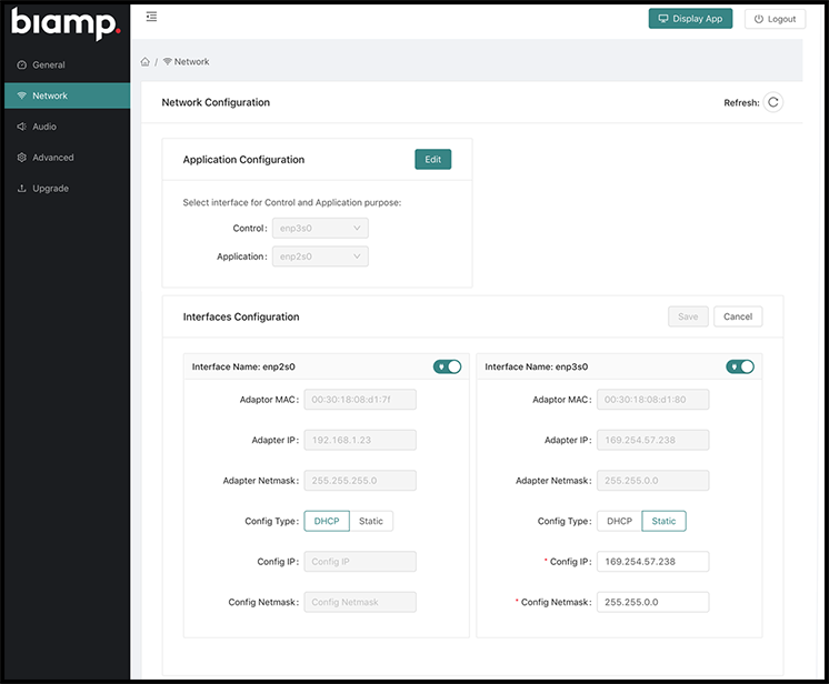 Biamp Crowd Mic Network Settings